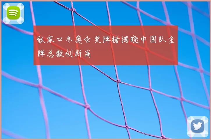 张家口冬奥会奖牌榜揭晓中国队金牌总数创新高